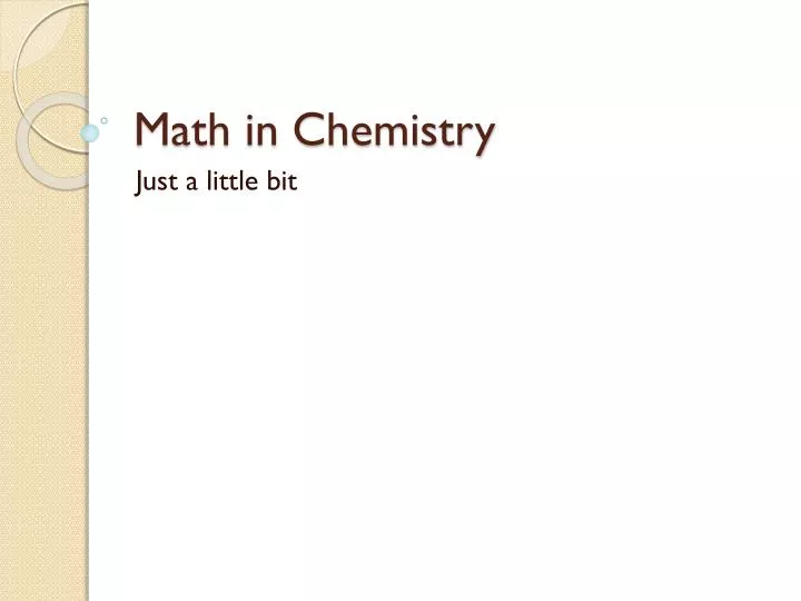 math in chemistry