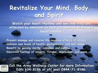 Revitalize Your Mind, Body and Spirit
