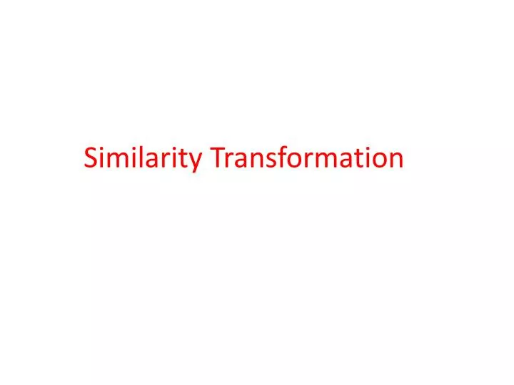 similarity transformation