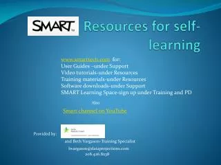Resources for self-learning