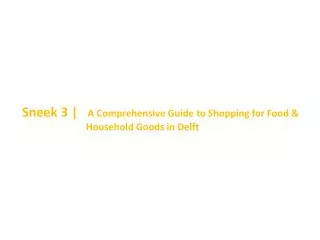 Sneek 3 | A Comprehensive Guide to Shopping for Food &amp; 		Household Goods in Delft