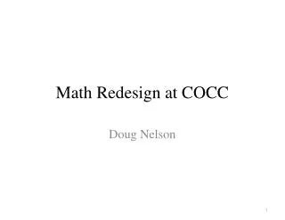 Math Redesign at COCC