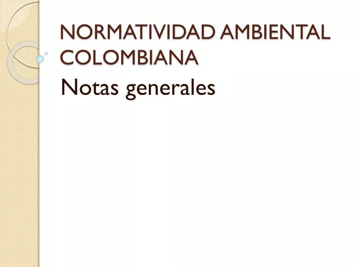 normatividad ambiental colombiana