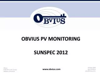 Obvius PV Monitoring SunSpec 2012