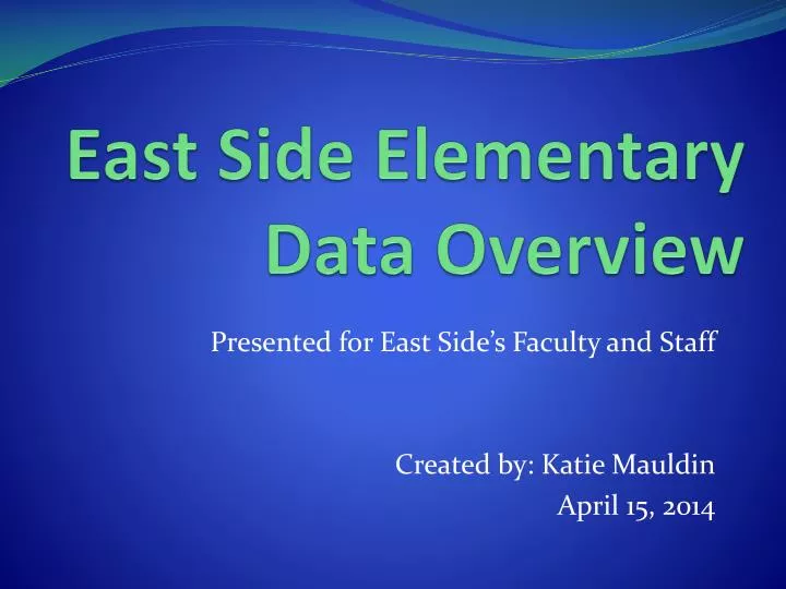 east side elementary data overview