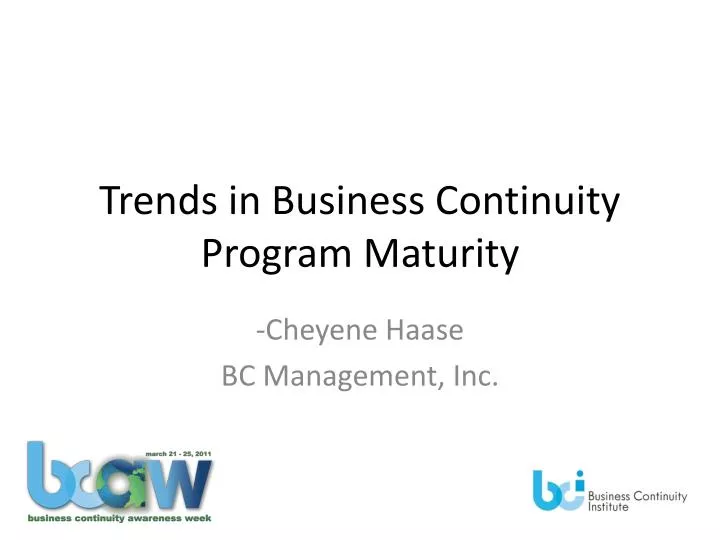 trends in business continuity program maturity