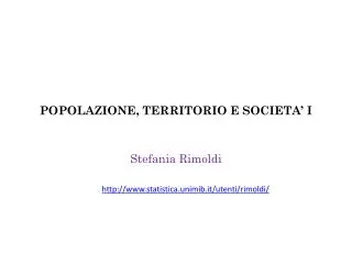 popolazione territorio e societa i