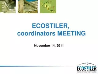ECOSTILER, coordinators MEETING