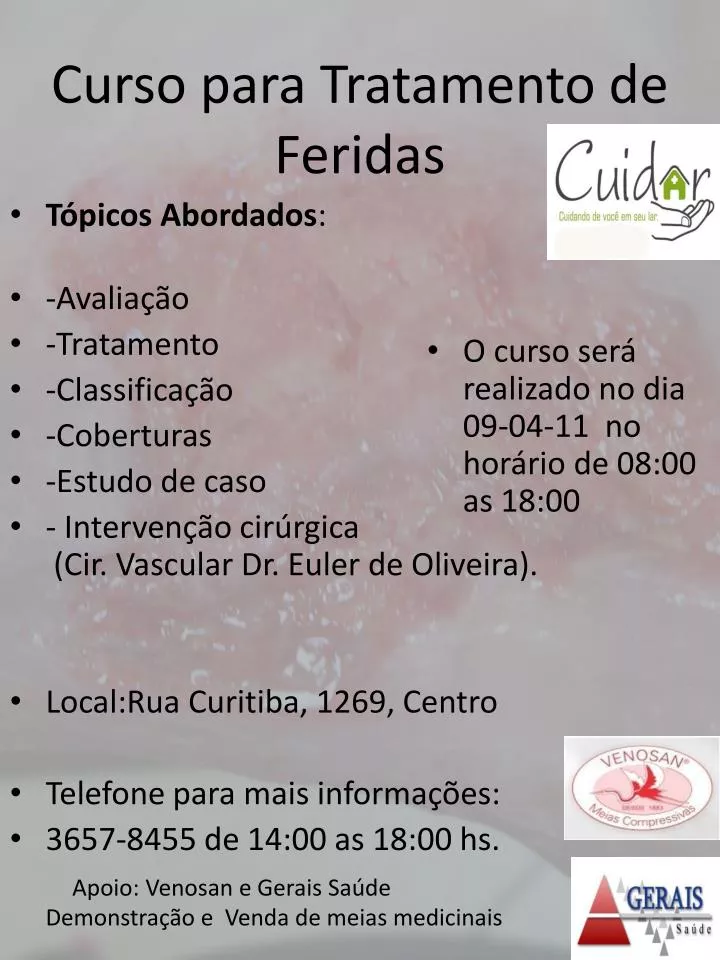 curso para tratamento de feridas