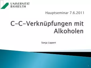 c c verkn pfungen mit alkoholen