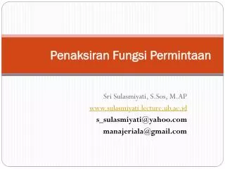 penaksiran fungsi permintaan