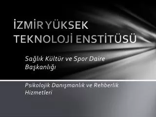 zm r y ksek teknoloj enst t s