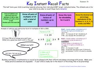 Example of addition and subtraction facts for multiples of 100 to 1000: