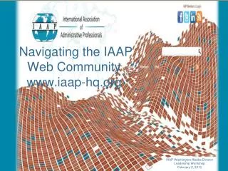 Navigating the IAAP Web Community iaap-hq