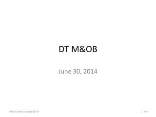 DT M&amp;OB