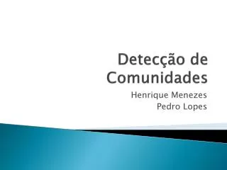 detec o de comunidades