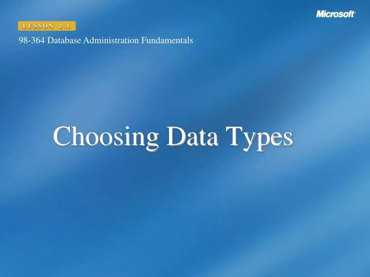 choosing data types