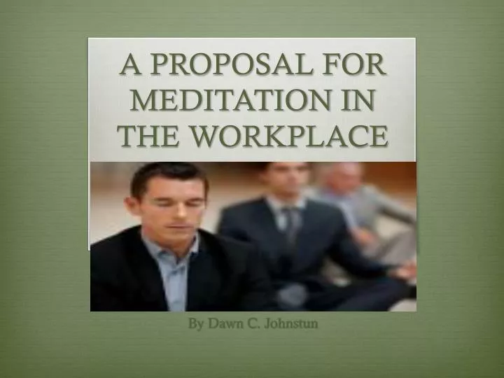 a proposal for meditation in the workplace