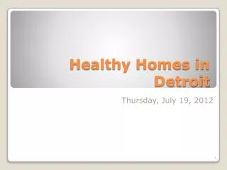 Healthy Homes in Detroit