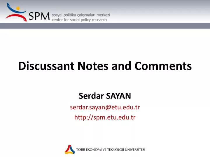 discussant notes and comments