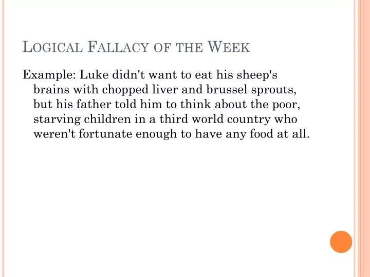 logical fallacy of the week