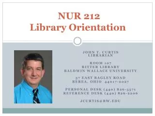 NUR 212 Library Orientation