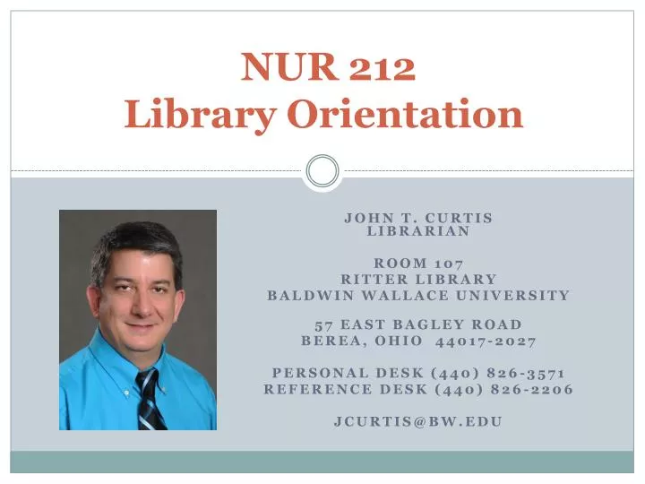 nur 212 library orientation