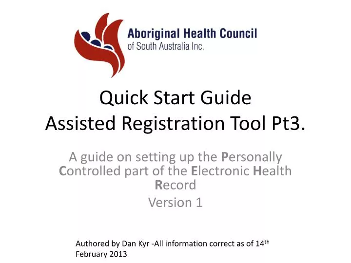 quick start guide assisted registration tool pt3