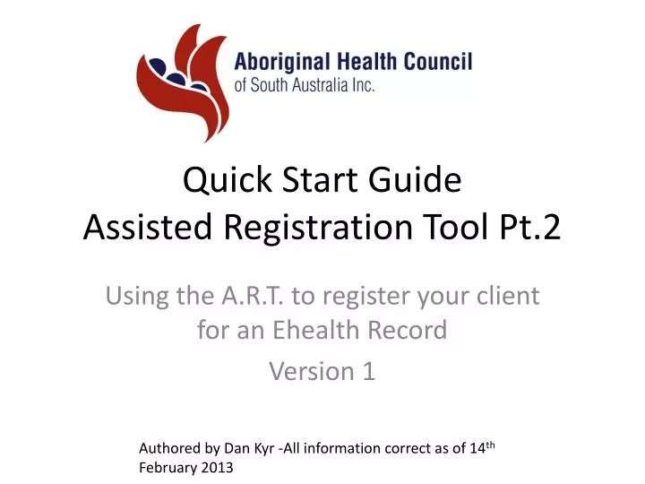 quick start guide assisted registration tool pt 2