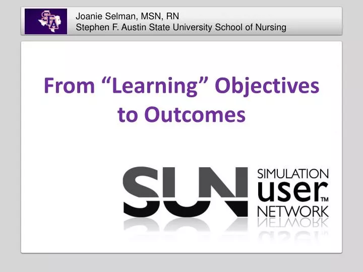 from learning objectives to outcomes