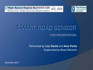 Smart Road Sensor PDR presentation
