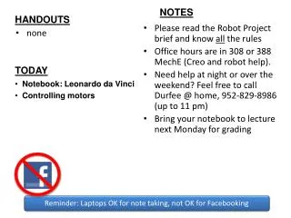 Please read the Robot Project brief and know all the rules