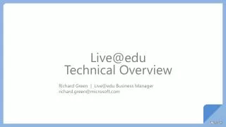 Live@edu Technical Overview