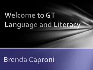 Welcome to GT Language and Literacy