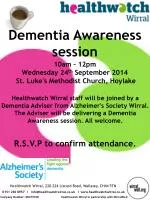 Dementia Awareness session - slide 1