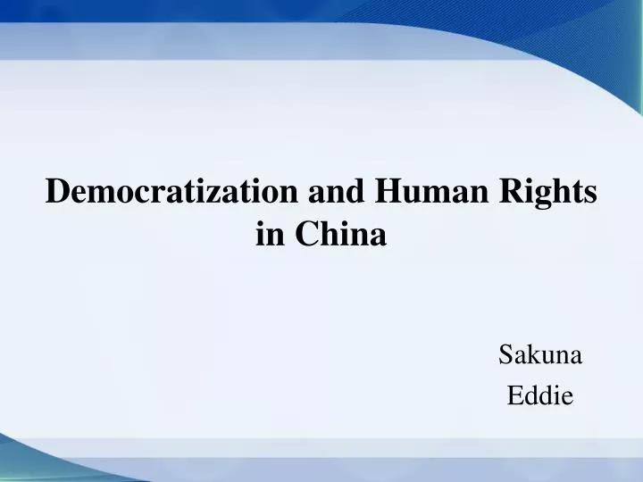 democratization and human rights in china