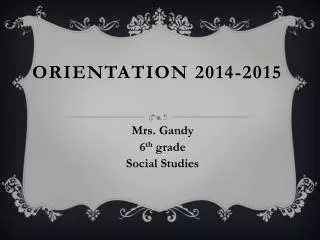 Orientation 2014-2015