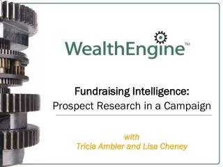 Fundraising Intelligence: Prospect Research in a Campaign with Tricia Ambler and Lisa Cheney
