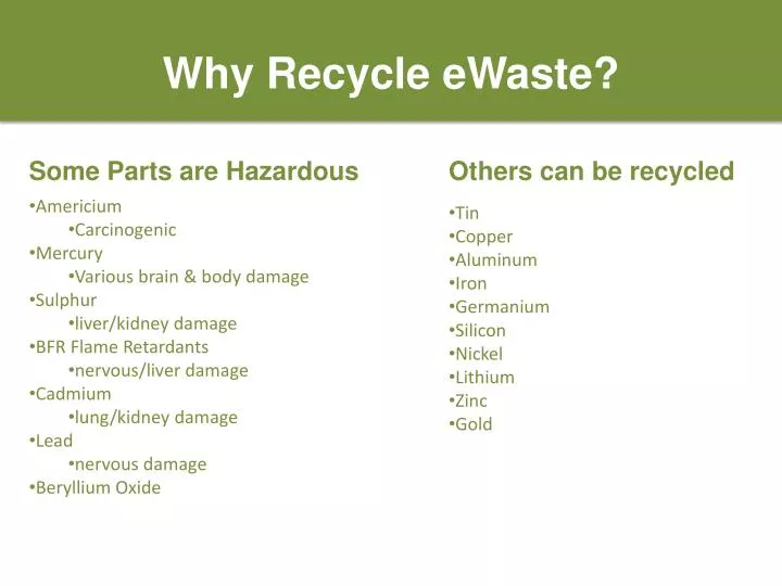 why recycle ewaste