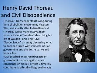 Henry David Thoreau and Civil Disobedience