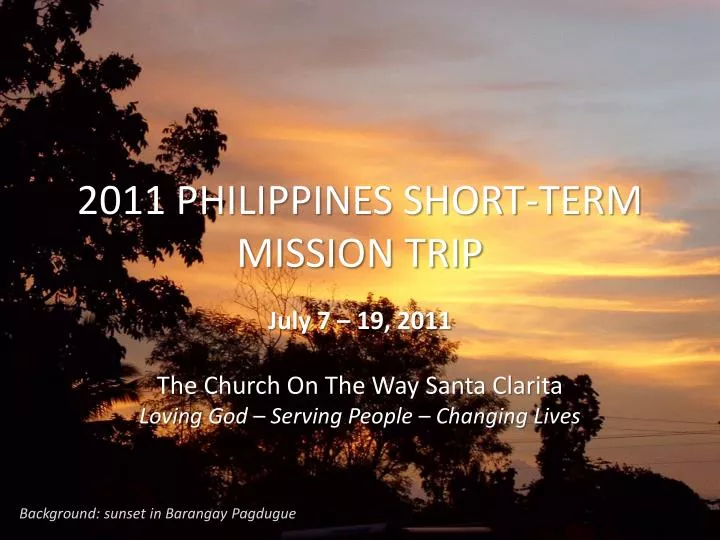 2011 philippines short term mission trip