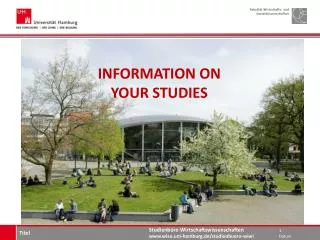 INFORMATION ON YOUR STUDIES