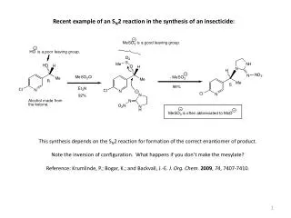 Recent example of an S N 2 reaction in the synthesis of an insecticide: