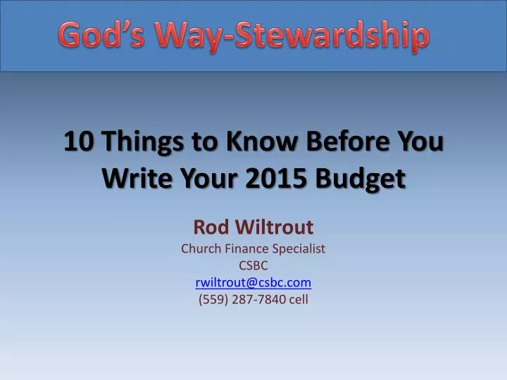 10 things to know before you write your 2015 budget