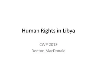 Human Rights in Libya