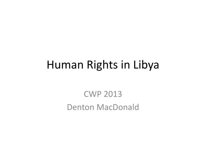 human rights in libya