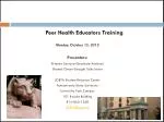 Peer Health Educators Training - slide 1