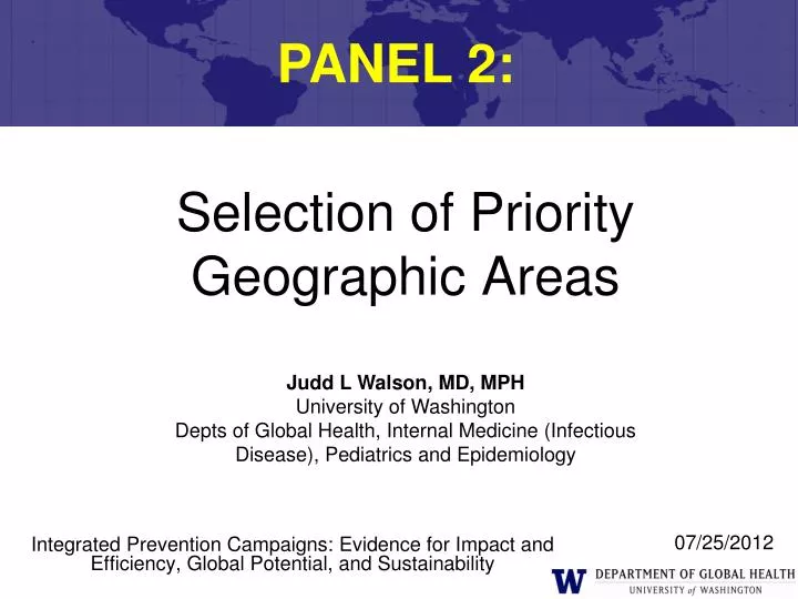 selection of priority geographic areas