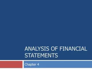 Analysis of Financial Statements