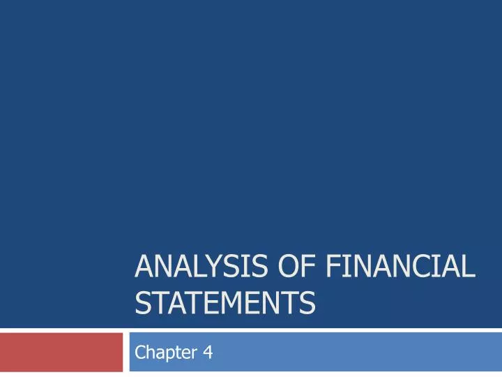 analysis of financial statements